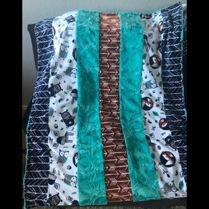 Child size Minky Strip blanket